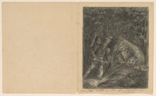 Coolen hunts a tiger, ca. 1820-1850
