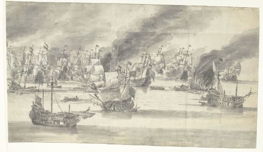 Naval Battle at Terheide, 10 August 1653 (right sheet)