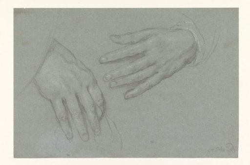Two women's hands, one with a handkerchief
