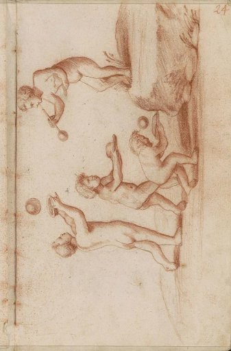 Blowing and playing putti