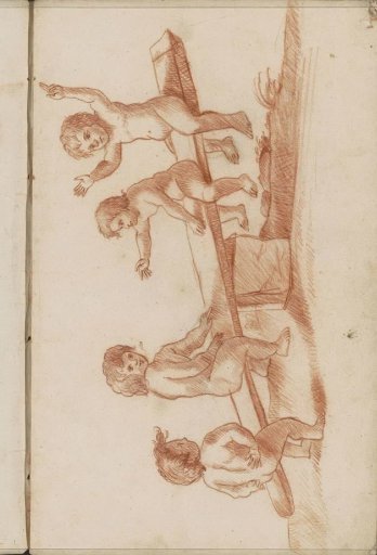 Four putti on a seesaw