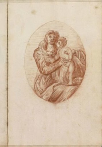 Madonna and Child in an oval