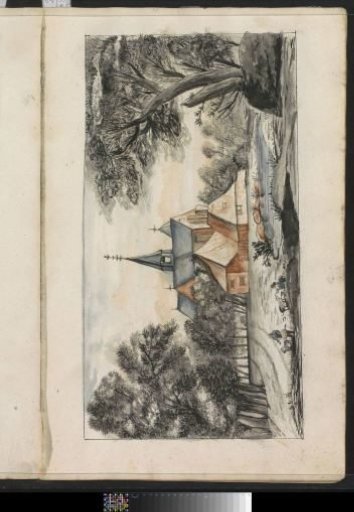 Church among the trees on a waterfront