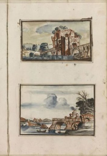 Castle by a bridge and a city view