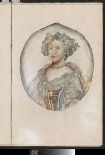 Portrait of a woman with pearls in her hair
