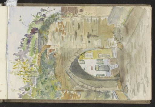 Street with a stone gate