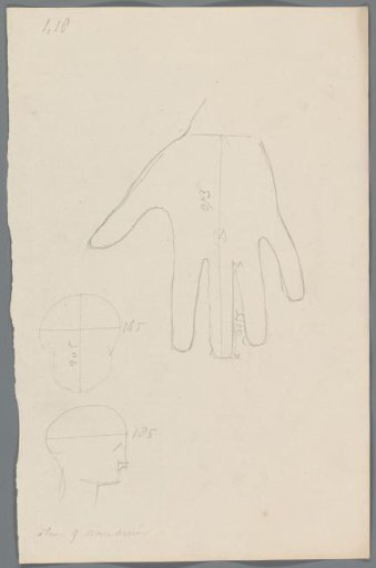 Outline of a hand and study of a head