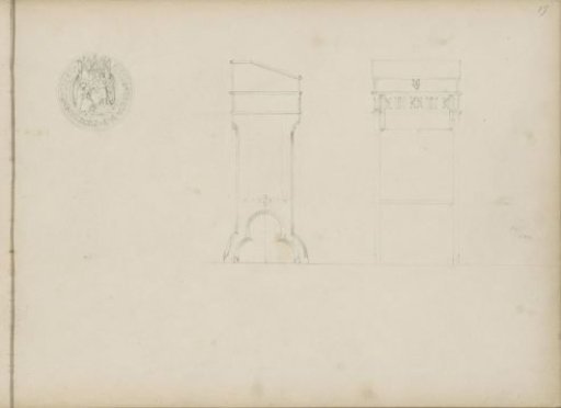 Seal of the Dominican order and a lectern for the Literary Society 'De Lelie'