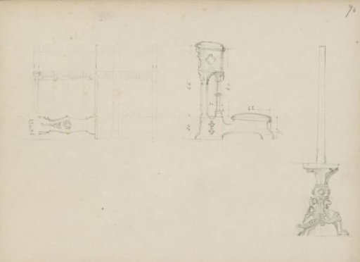 Prayer bench and a candlestick