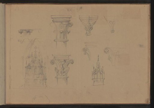 Altars and capitals with leaf motifs