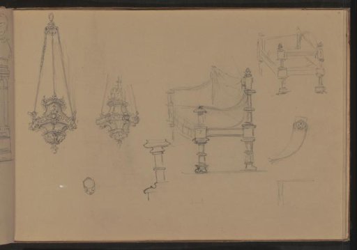 Lamps of God and benches