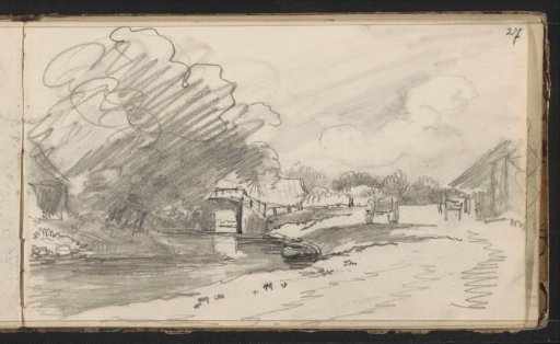 Landscape with a bridge over a canal