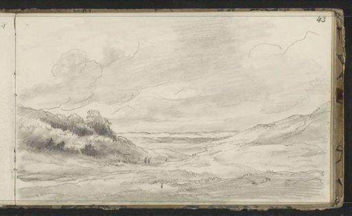 Hilly landscape with figures