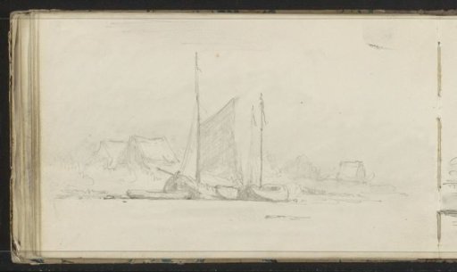 Moored Sailing Ships by the Water
