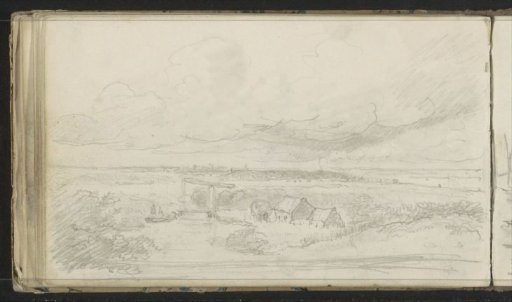 River Landscape with Houses at a Drawbridge