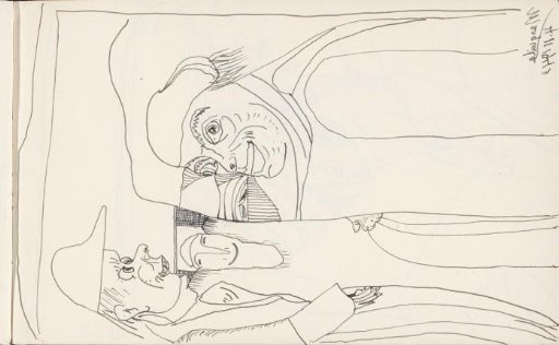 Two men with caps, turned towards each other