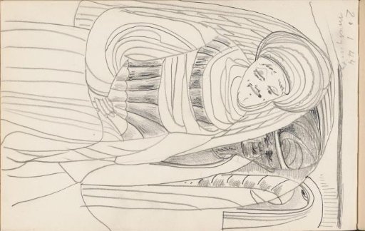 Two figures with turbans and long robes