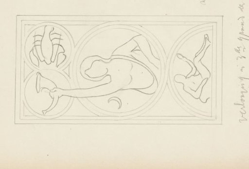 Personification of the Moon in a medallion