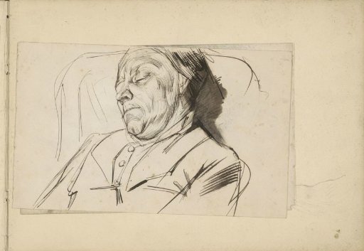 Sleeping older woman in a chair