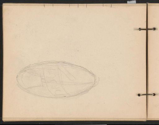 Oval, possibly a shield
