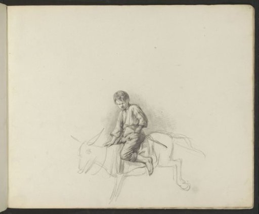 Boy with a stick on a donkey