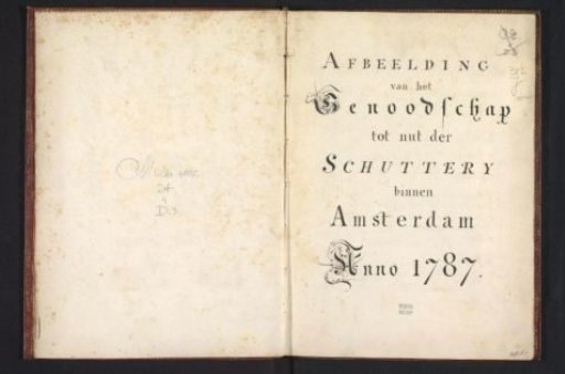 Title Page of the Album of Uniforms of the Society for the Benefit of the Militia in Amsterdam, 1787