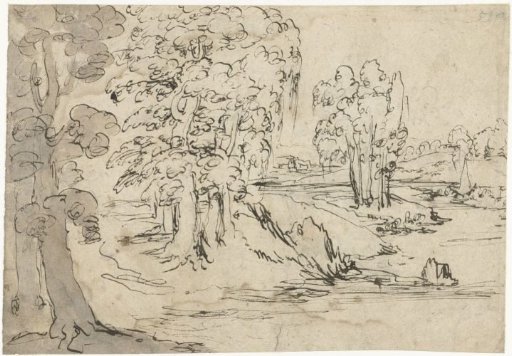 Idealized Italian Landscape with a River