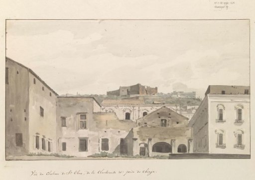 View of Castel Sant'Elmo and the monastery from Chiaja