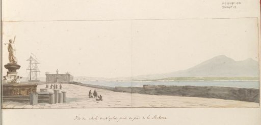 Harbor mole of Naples, seen from the foot of the lighthouse