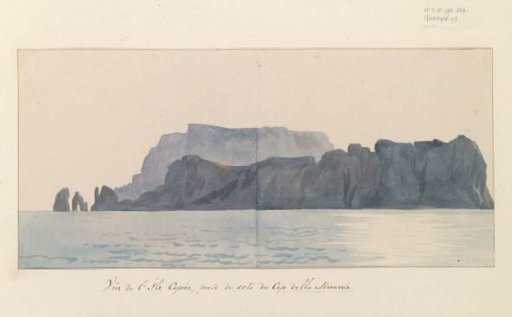 View of the Island of Capri from the coast of Cape Minerva
