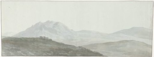 View of the mountain peaks of the Apennines