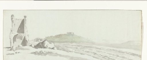 View of the town of Canosa with castle and surroundings