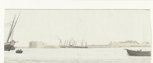 View of the harbour of Trani from the water