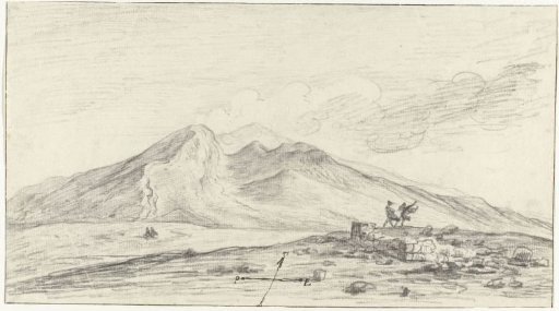 Philosopher Empedocles near the summits of Etna