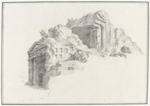 Monument or graves with Doric columns rock-hewn and located 2 miles from Syracuse