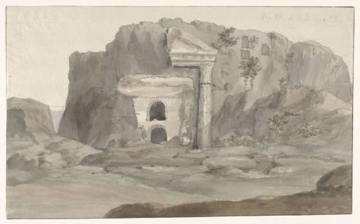 Tombs with facades in the Doric style carved into the rock in the vicinity of Syracuse