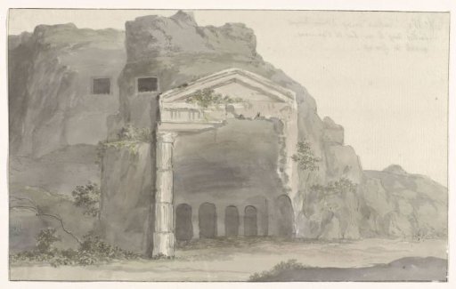 Tombs with facades in the Doric style carved into the rock in the vicinity of Syracuse