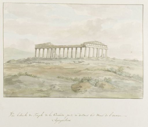 Side view of the Temple of Concord within the walls of ancient Agrigentum