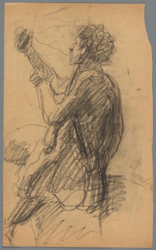 David playing the harp