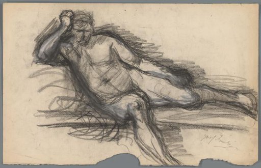 Reclining Saul, Supporting His Head with His Right Hand
