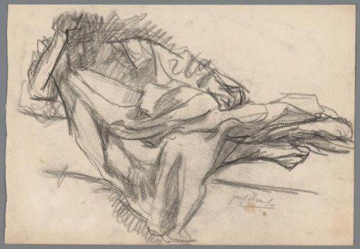 Lying Saul, supporting his head with his arm