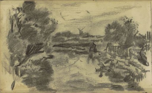 Landscape with water and a mill