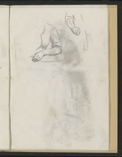 Arms, one of which is leaning on a beam