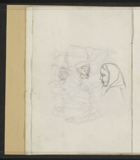Heads of a Girl with a Headscarf and a Boy with a Cap