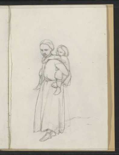Young Woman with a Child on Her Back