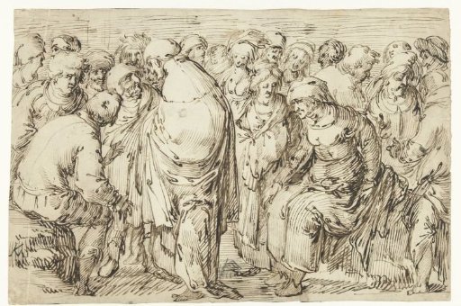Study sheet with 21 standing and sitting figures