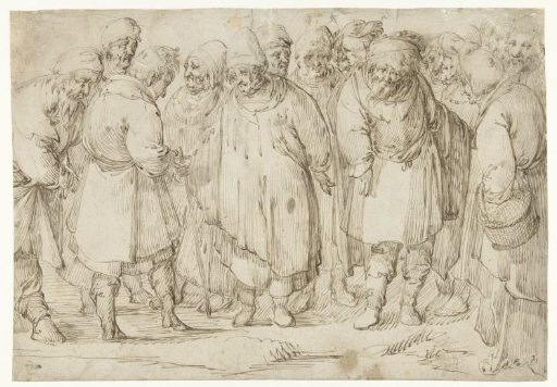 Study sheet with 16 standing figures