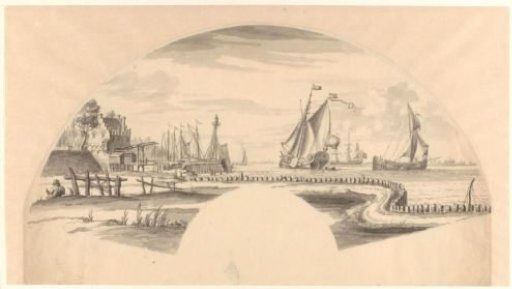 View of several boats on the water and a small drawbridge