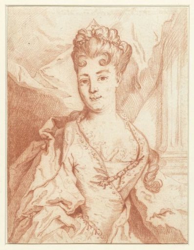 Portrait of a distinguished lady, half-length, almost entirely from the front