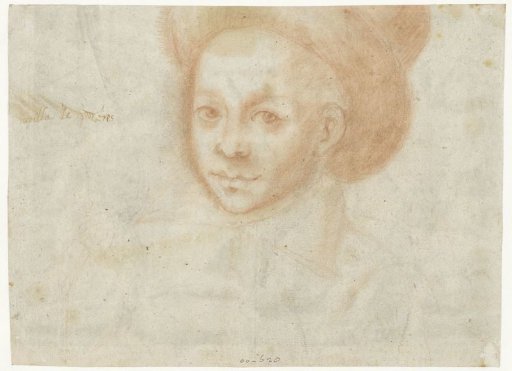 Portrait of a Young Man with a Hat, Three-Quarter View to the Left